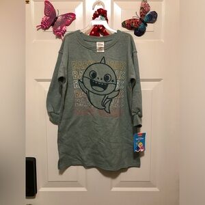 Little Girls Sweatshirt Dress- Green, Size 5t